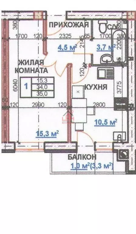 1-комнатная квартира: Ессентуки, Очаровательная улица, 16 (35 м) - Фото 1
