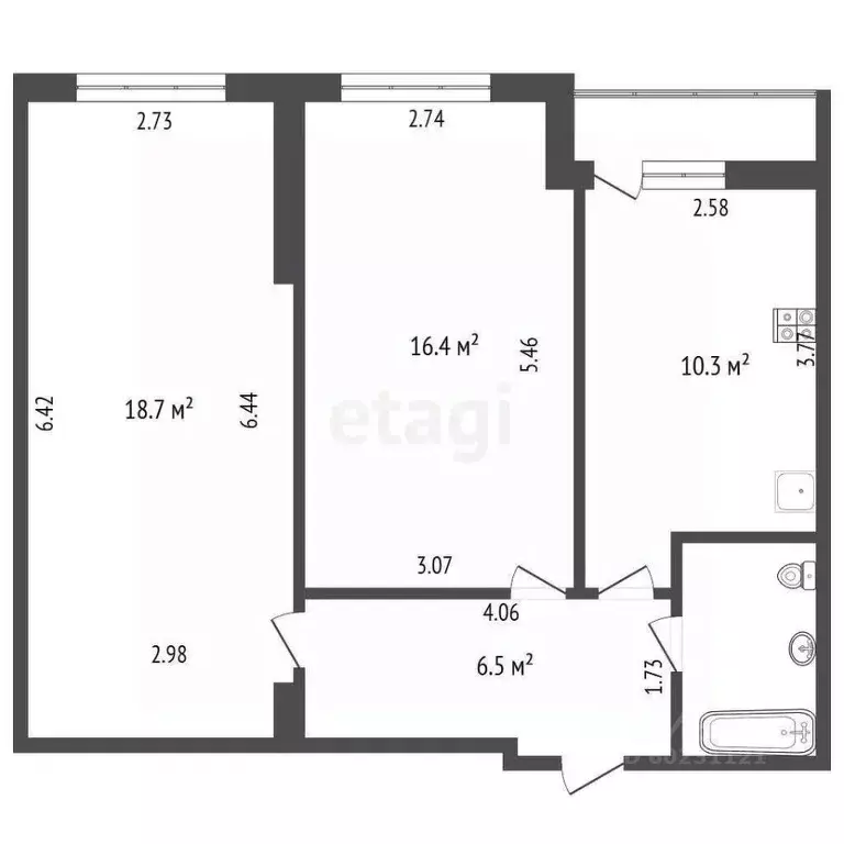 2-к кв. Пермский край, Пермь ул. Красные Казармы, 64 (60.0 м) - Фото 2