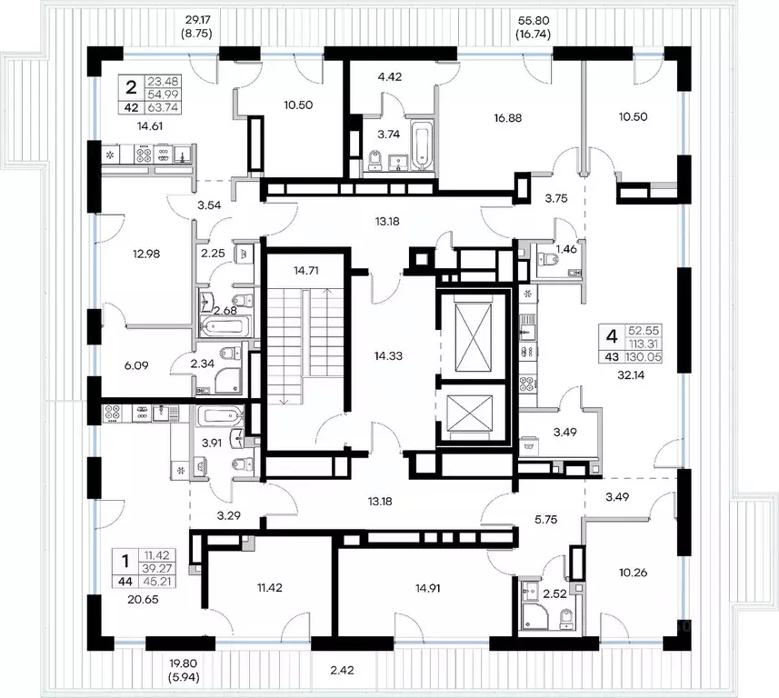 4-к кв. Татарстан, Казань Глоракс Премиум Экосити жилой комплекс ... - Фото 2