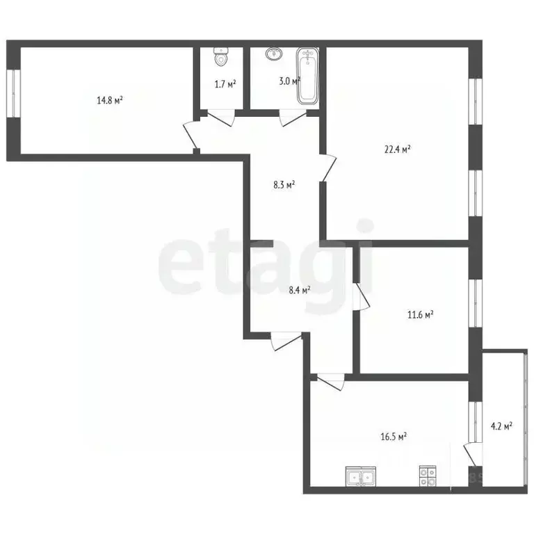 3-к кв. Самарская область, Самара ул. Металлистов, 53 (89.0 м) - Фото 1