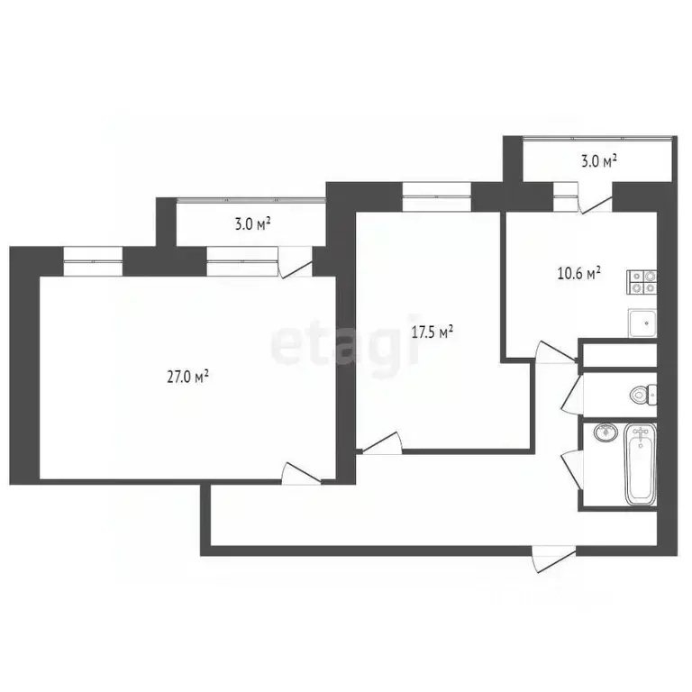 2-к кв. Челябинская область, Кыштым ул. Свердлова, 99 (77.2 м) - Фото 1