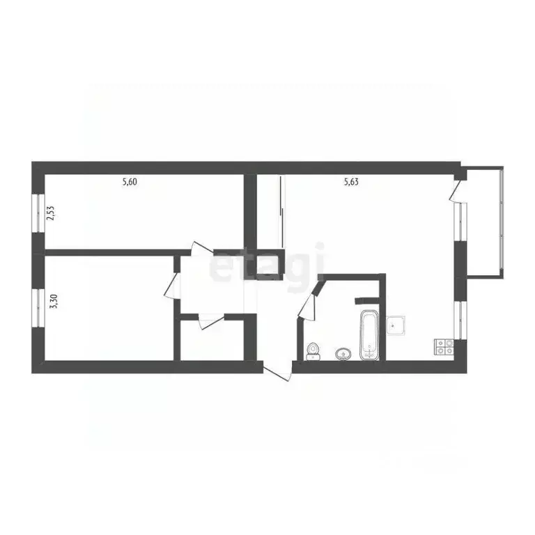 3-к кв. Крым, Симферополь ул. Гагарина (63.8 м) - Фото 2