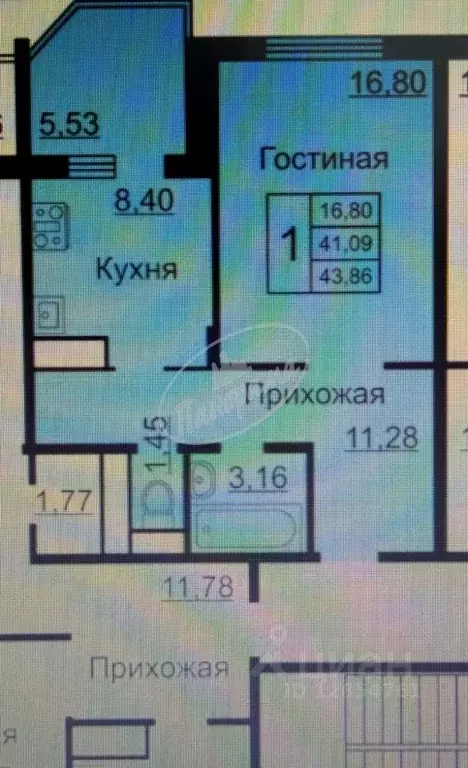 1-к кв. Калужская область, Калуга Тарутинская ул., 241 (44.0 м) - Фото 2