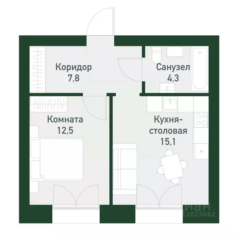 1-к кв. Свердловская область, Екатеринбург Академический мкр, 45-й ... - Фото 0