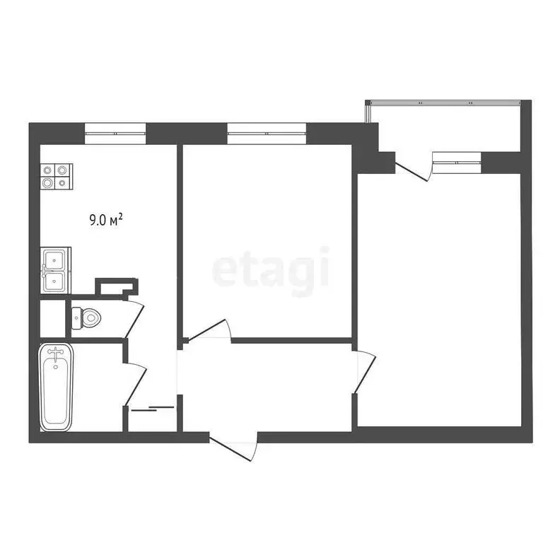 2-комнатная квартира: Оренбург, Просторная улица, 10 (50.6 м) - Фото 0