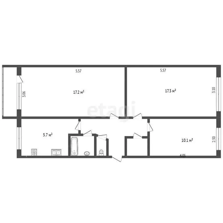 3-комнатная квартира: Петропавловск-Камчатский, улица Труда, 41 (61.4 ... - Фото 1