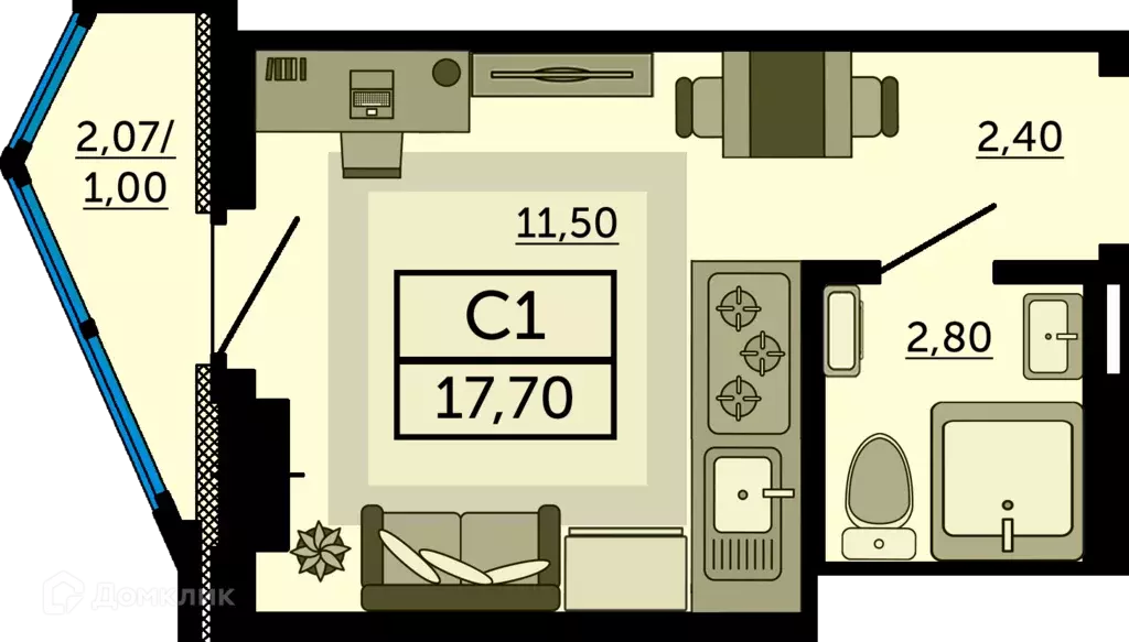 Продаётся квартира-студия, 16.6 м - Фото 0