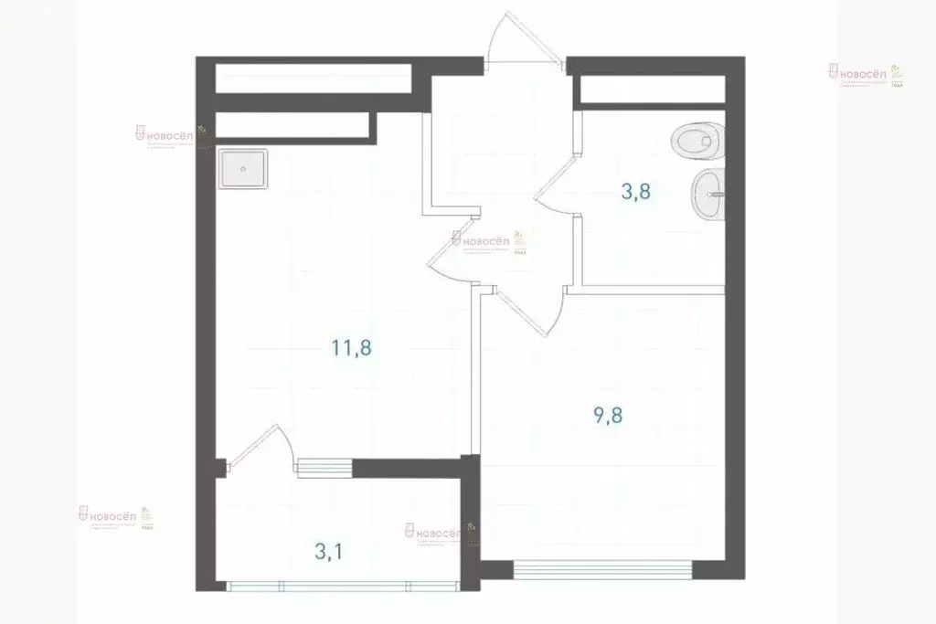 1-комнатная квартира: Екатеринбург, улица Крауля, 107/2 (32 м) - Фото 1