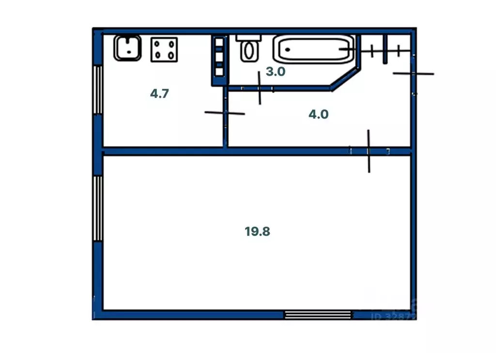 1-к кв. Санкт-Петербург, Санкт-Петербург, Колпино Тосненский пер., 26 ... - Фото 2