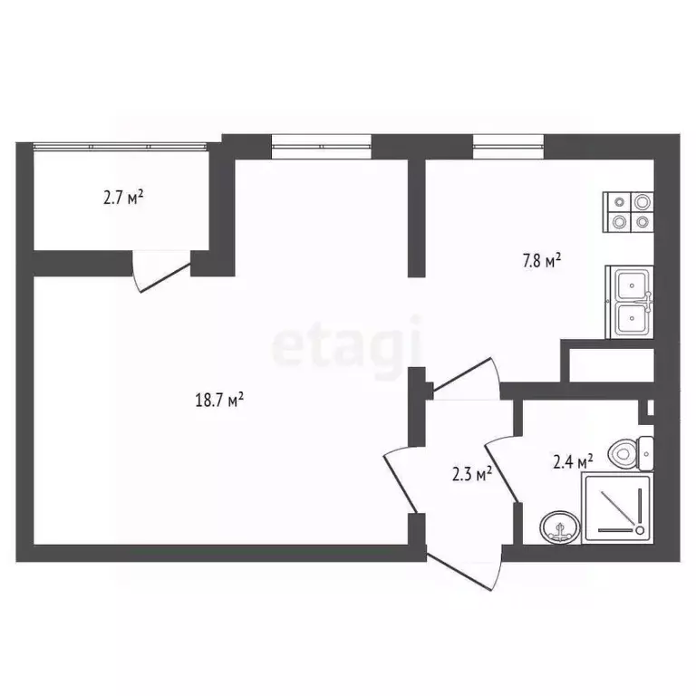 1-к кв. Санкт-Петербург дор. Муринская, 8к4 (31.4 м) - Фото 2