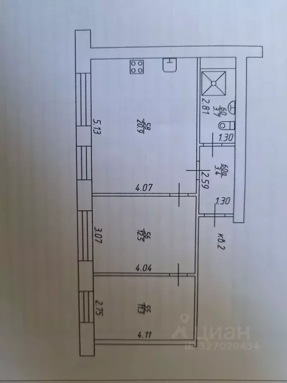 3-к кв. Татарстан, Казань ул. Павлюхина, 95 (51.8 м) - Фото 1