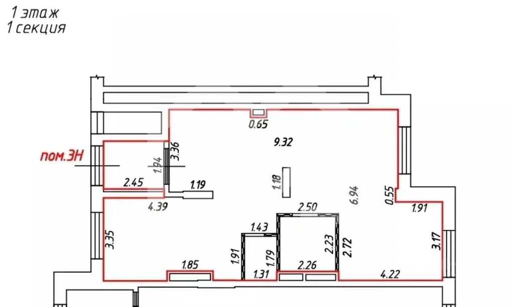 Торговая площадь в Москва Амурская ул., 1/2/2 (80 м) - Фото 2