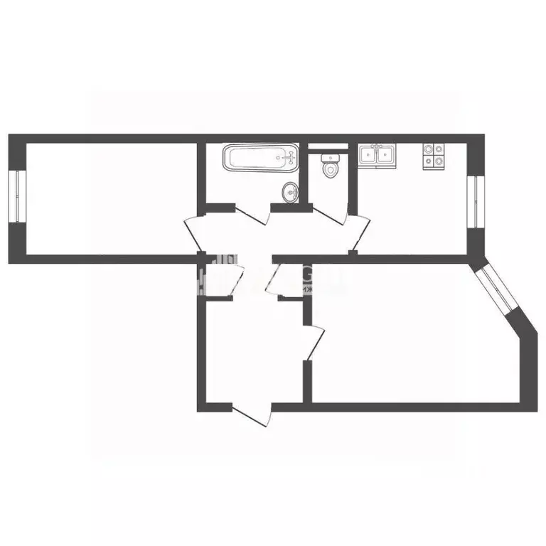 2-к кв. Ямало-Ненецкий АО, Новый Уренгой Молодежная ул., 21 (53.4 м) - Фото 2