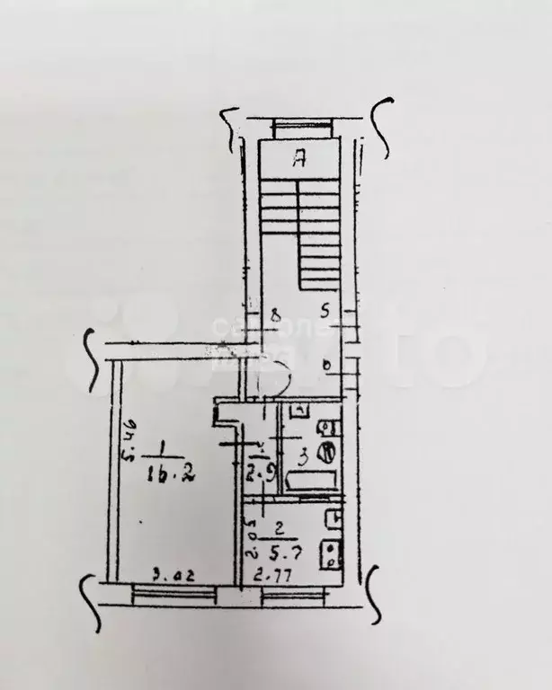 1-к. квартира, 28,1 м, 2/2 эт. - Фото 0