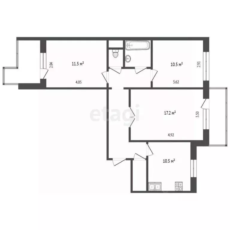 3-к кв. Ярославская область, Ярославль Ленинградский просп., 60к4 ... - Фото 2