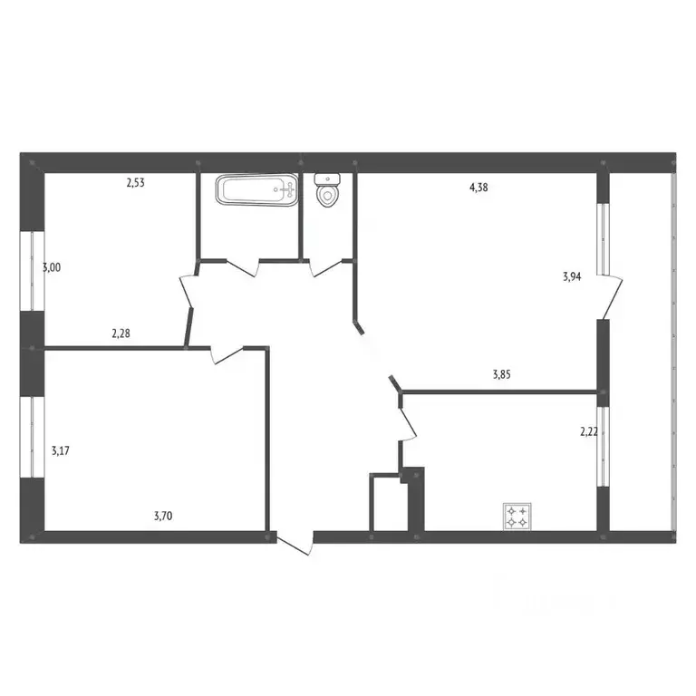 3-к кв. Амурская область, Белогорск ш. Никольское, 166 (58.0 м) - Фото 2