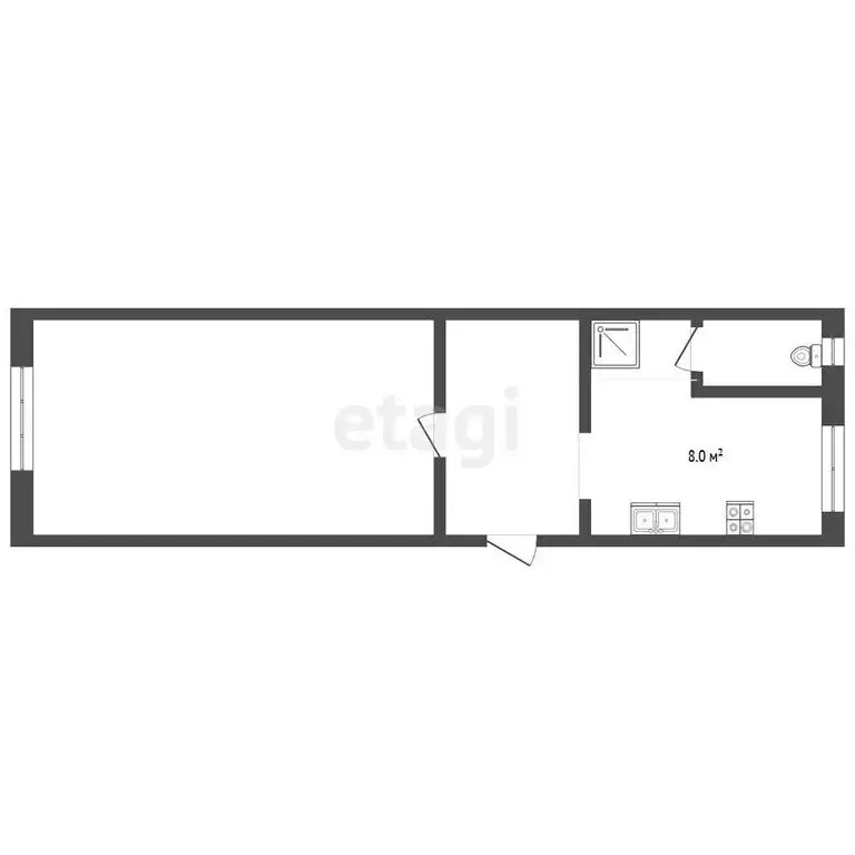 1-комнатная квартира: Буй, улица Пролетариата, 27А (30.9 м) - Фото 1