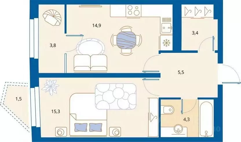 1-к кв. Пензенская область, Пенза Арбеково жилрайон, Дальнее Арбеково ... - Фото 1