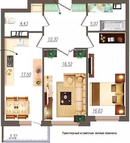 Продаётся 2-к квартира, 71.7 м - Фото 0