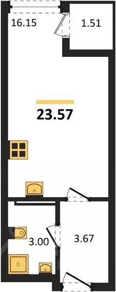 Студия Крым, Симферопольский район, с. Мирное ул. Заречная, 4 (23.5 м) - Фото 2