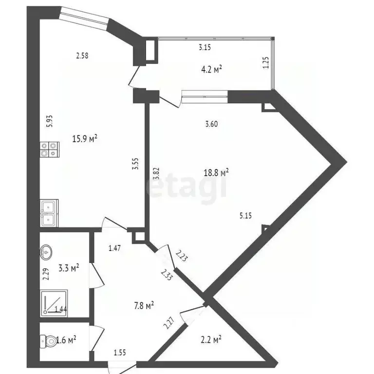 1-к кв. Краснодарский край, Геленджик ул. Грибоедова, 29 (49.6 м) - Фото 1