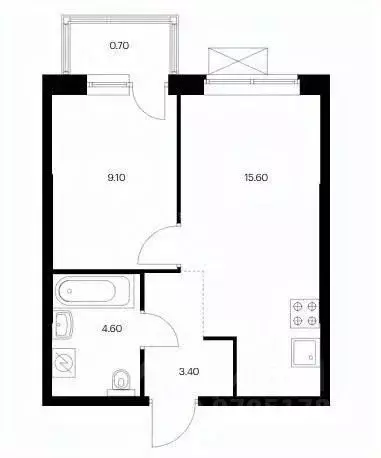 1-к кв. Татарстан, Казань ул. Анаса Тазетдинова, 7к7 (37.0 м) - Фото 2