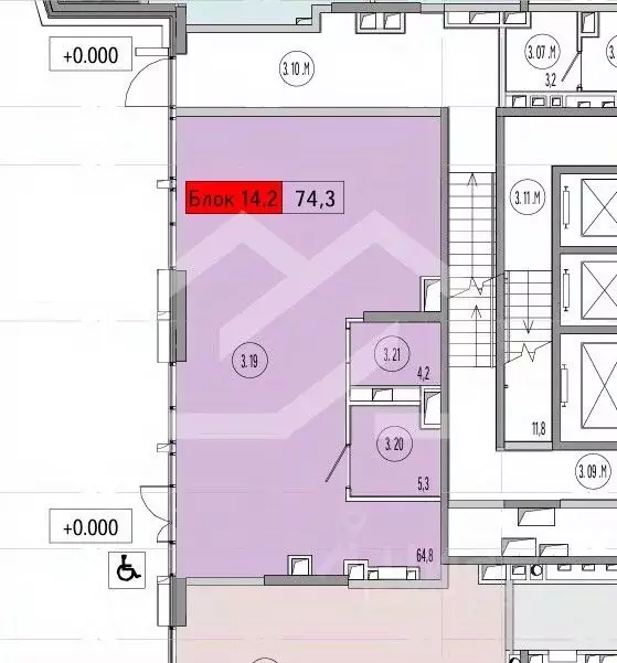 Торговая площадь в Москва Союз жилой комплекс, к3 (74 м) - Фото 2