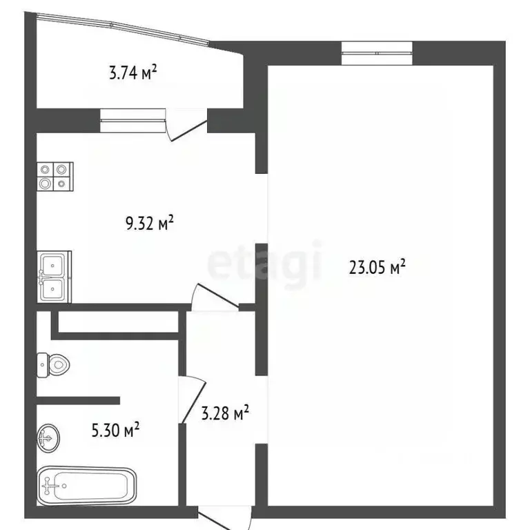 1-к кв. Тюменская область, Тюмень ул. Павла Шарова, 7к1 (40.9 м) - Фото 1