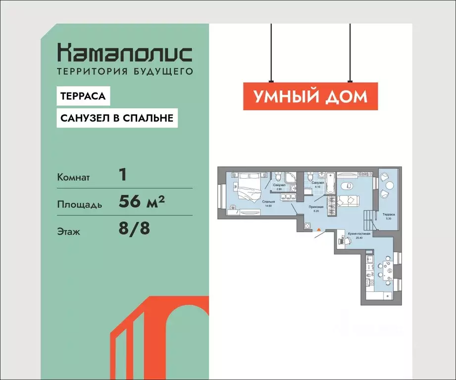 1-к кв. Пермский край, Пермь ул. Дзержинского, 31Б (56.0 м) - Фото 1