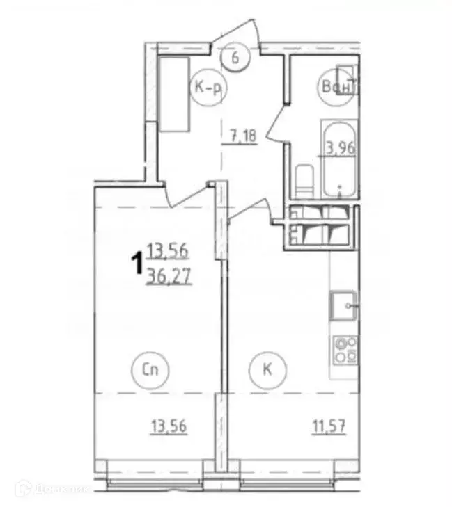 Продаётся 1-к квартира, 36.26 м - Фото 0