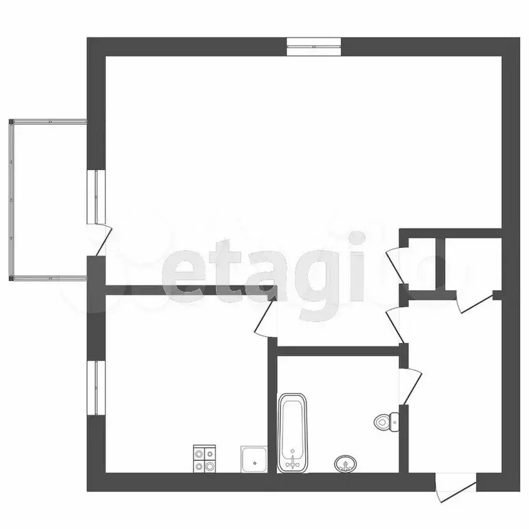 1-к. квартира, 32 м, 3/5 эт. - Фото 0
