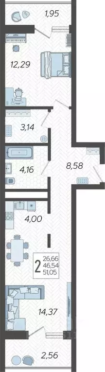 2-к кв. Краснодарский край, Сочи Бытха мкр, ул. Ясногорская, 16/2к13 ... - Фото 1