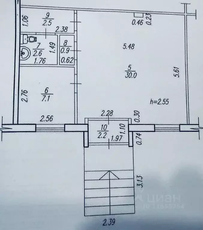 Торговая площадь в Башкортостан, Уфа просп. Октября, 66А (45 м) - Фото 1