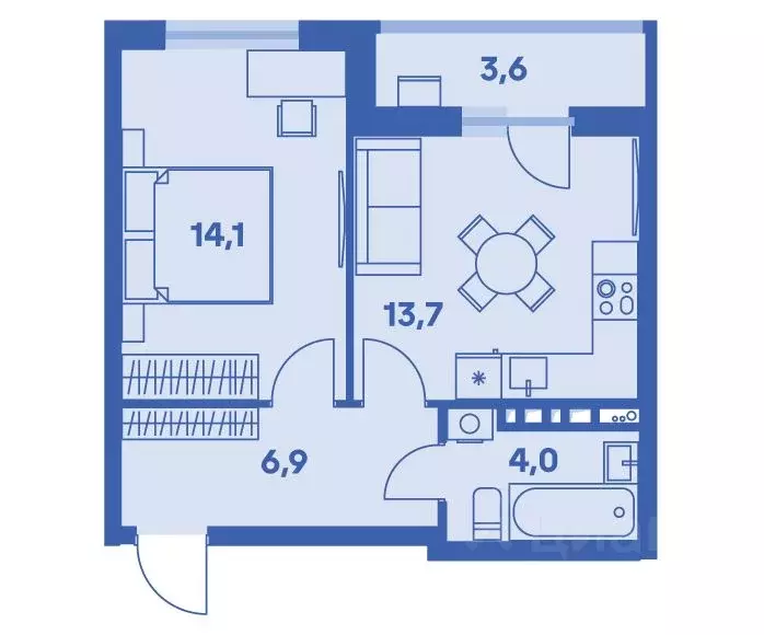 2-к кв. Пермский край, Пермь ул. Карпинского, 115 (40.5 м) - Фото 1