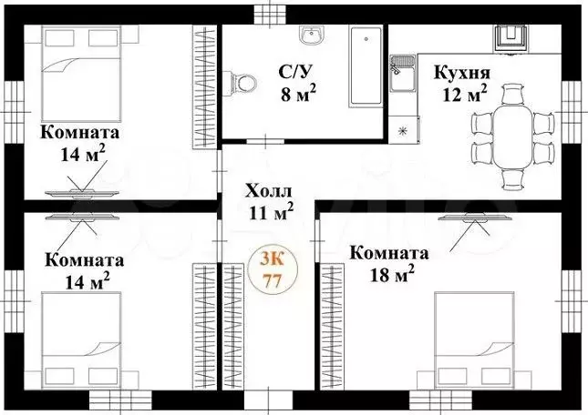 Дом 80 м на участке 7 сот. - Фото 0