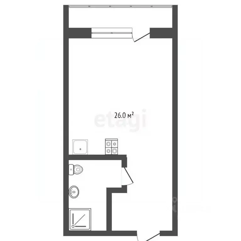 Студия Москва просп. Прокшинский, 12 (26.0 м) - Фото 1