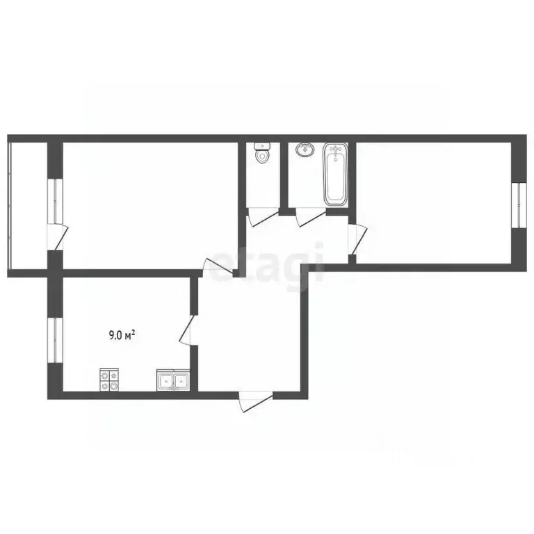 2-к кв. Владимирская область, Муром Карачаровское ш., 30А (51.8 м) - Фото 1