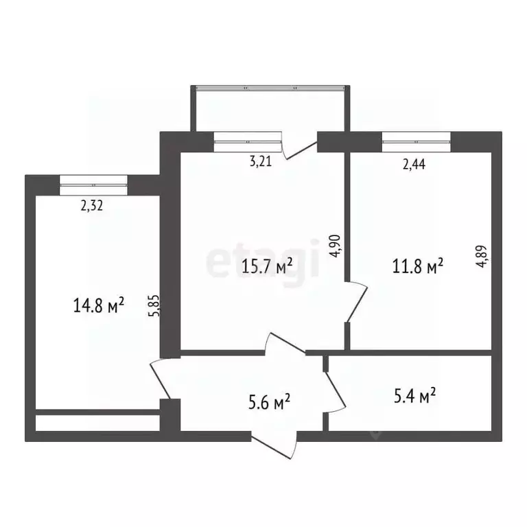 2-к кв. Калужская область, Совхоз Боровский с/пос, д. Кабицыно, ... - Фото 2