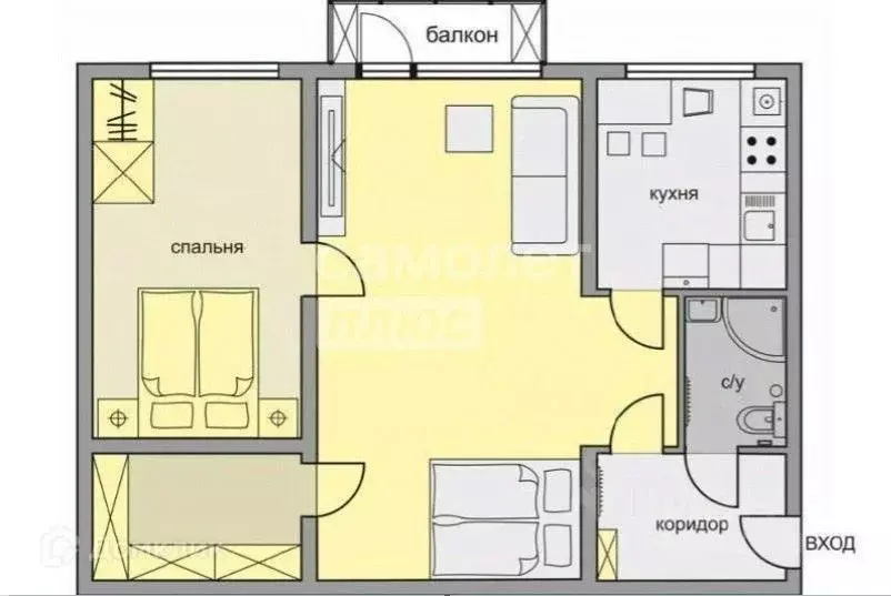 2-к кв. Тульская область, Советск Щекинский район, ул. Энергетиков, 1Б ... - Фото 2