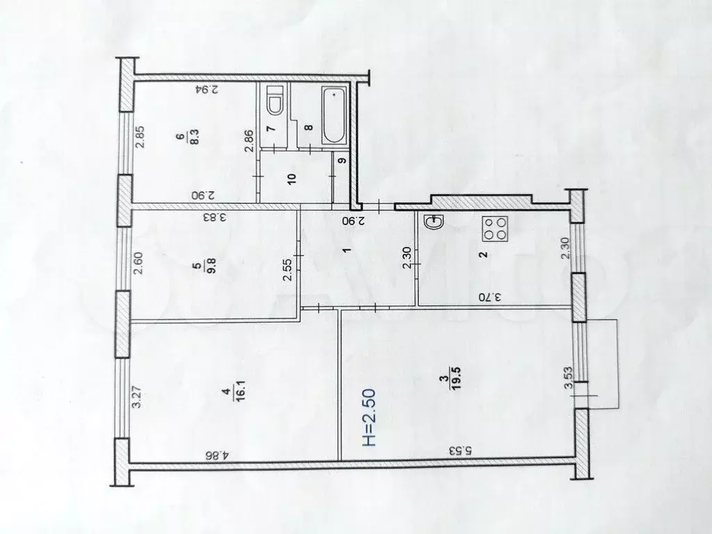 4-к. квартира, 75,3 м, 5/5 эт. - Фото 0