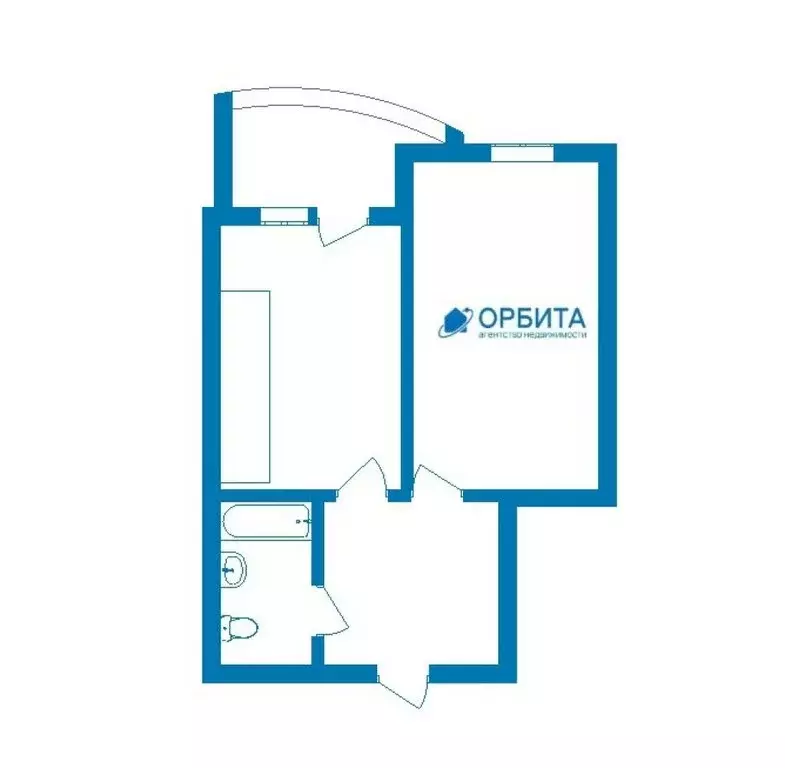 2-комнатная квартира: Тюмень, улица Монтажников, 43 (40 м) - Фото 1