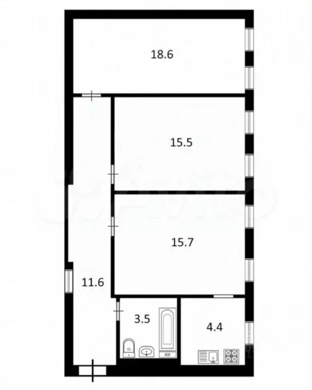 3-к кв. Санкт-Петербург Лиговский просп., 79 (72.6 м) - Фото 2