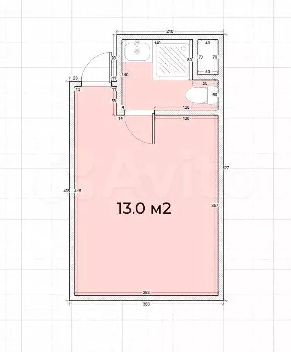 Квартира-студия, 13 м, 1/12 эт. - Фото 0