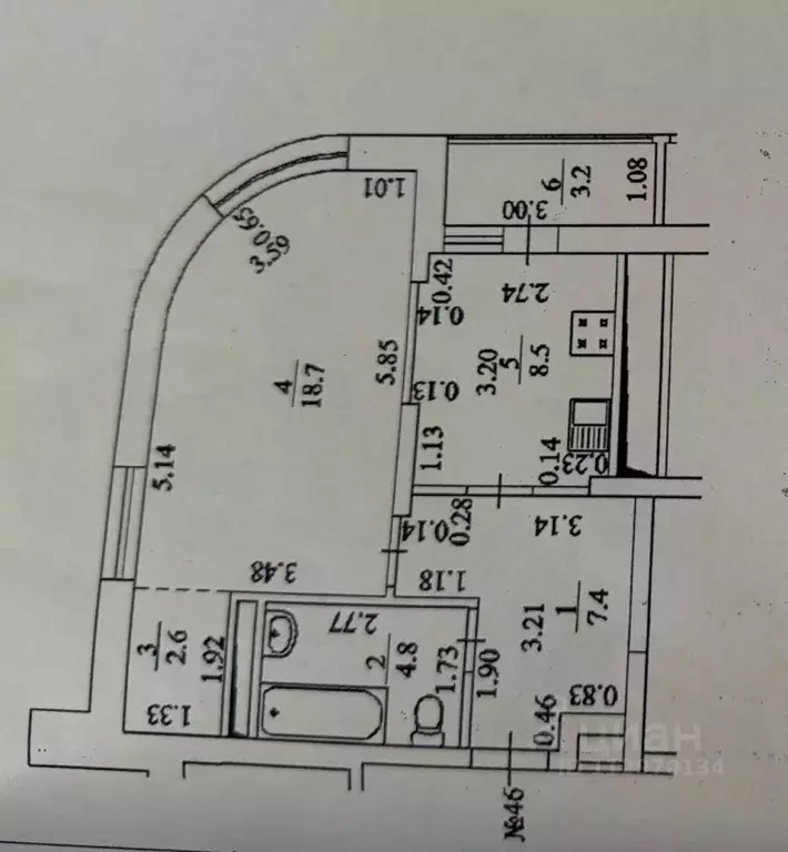 1-к кв. Башкортостан, Уфа Златоустовская ул., 20 (43.6 м) - Фото 2