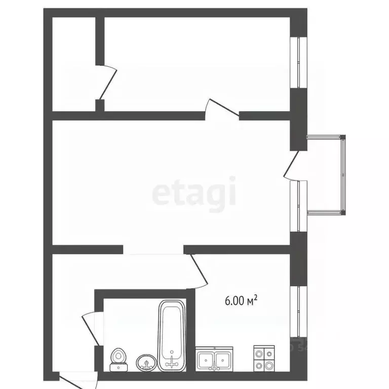 2-к кв. Пермский край, Березники Юбилейная ул., 34 (43.5 м) - Фото 2