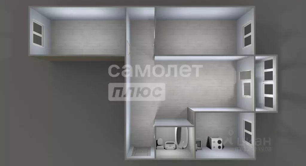 3-к кв. Московская область, Подольск Народная ул., 24а (55.8 м) - Фото 2