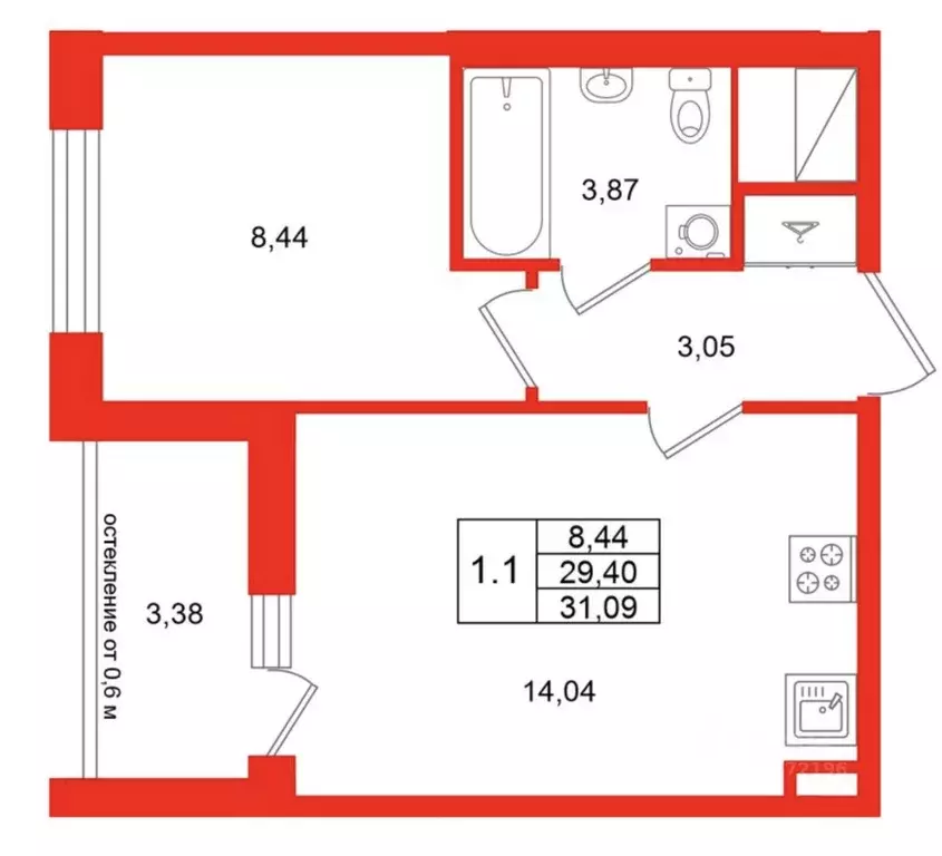 1-к кв. Ленинградская область, Всеволожский район, Свердловское ... - Фото 1