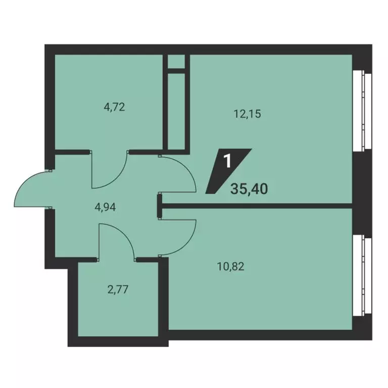 1-комнатная квартира: Екатеринбург, Шефская улица, 42 (35.4 м) - Фото 1