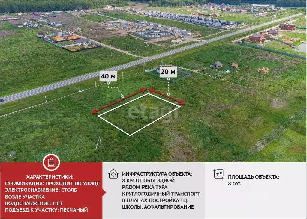 Участок в Тюменская область, Тюменский район, д. Решетникова  (8.0 ... - Фото 0