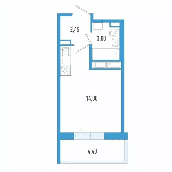 Студия Санкт-Петербург пос. Шушары,  (20.77 м) - Фото 0